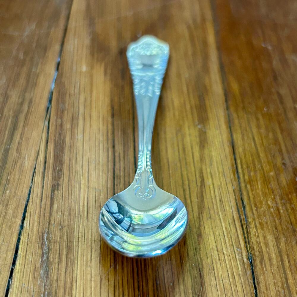Vintage Japan Nickel Silver Demitasse Flatware Spoon 4.25"